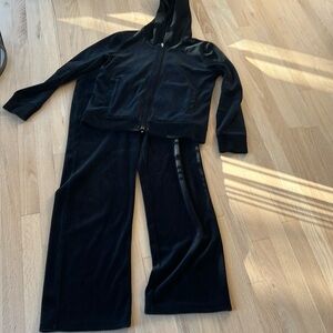 Black velour jacket and pant